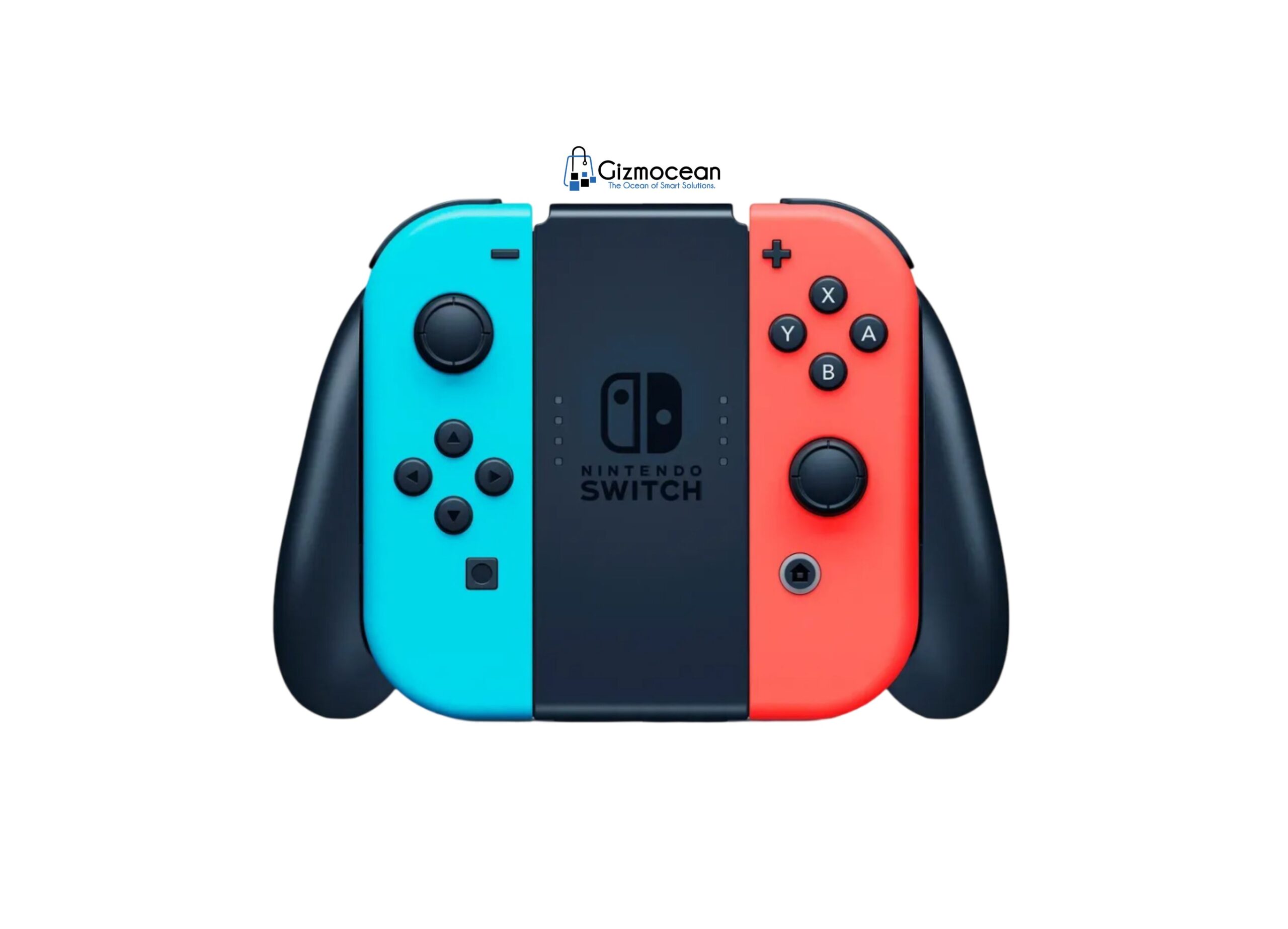 Nintendo Switch with Neon Blue and Neon Red Joy-Con