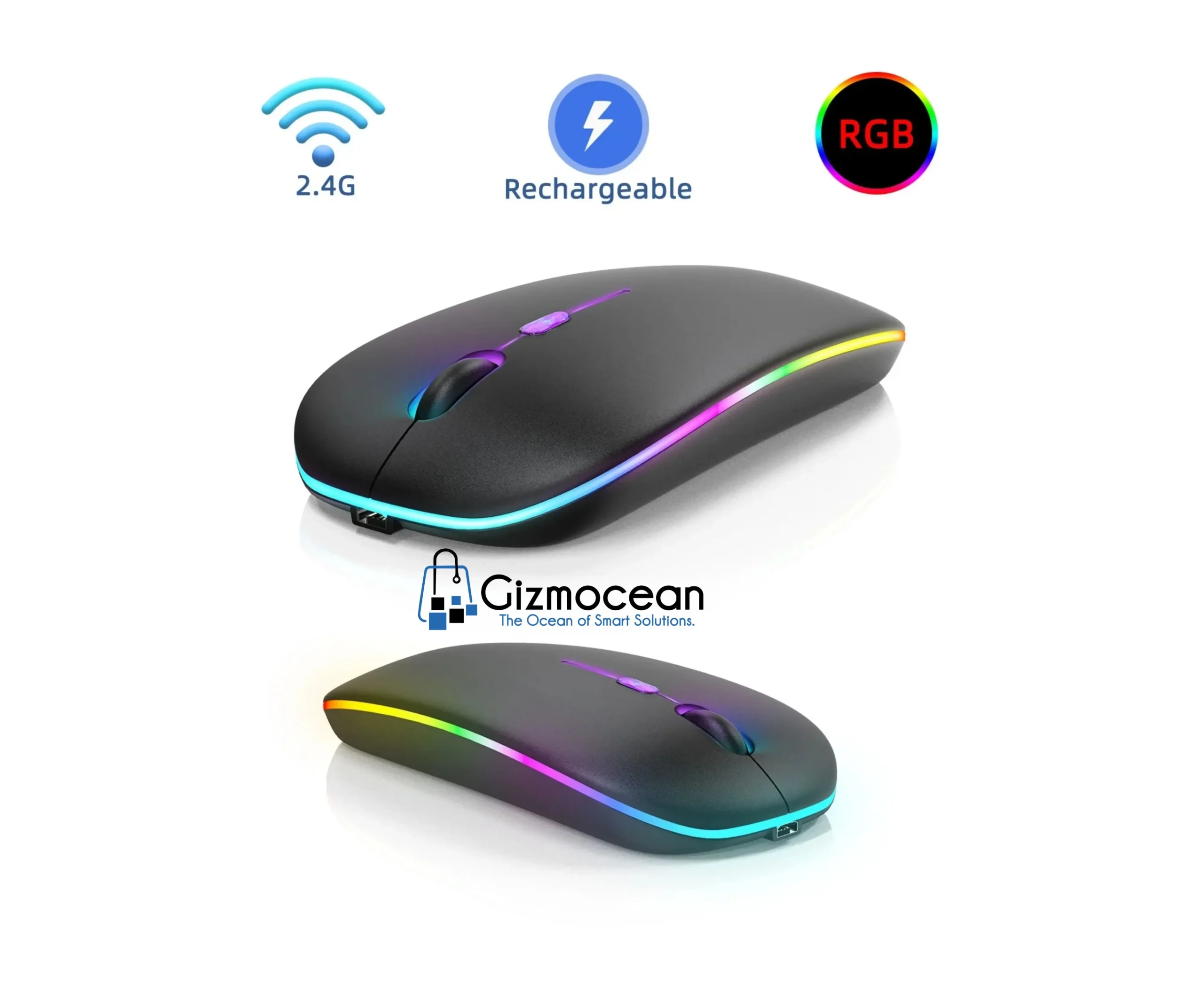 Logitech M150 Wireless & Bluetooth Rechargeable Mouse with LED Light – Buy Online in Rwanda - Image 2