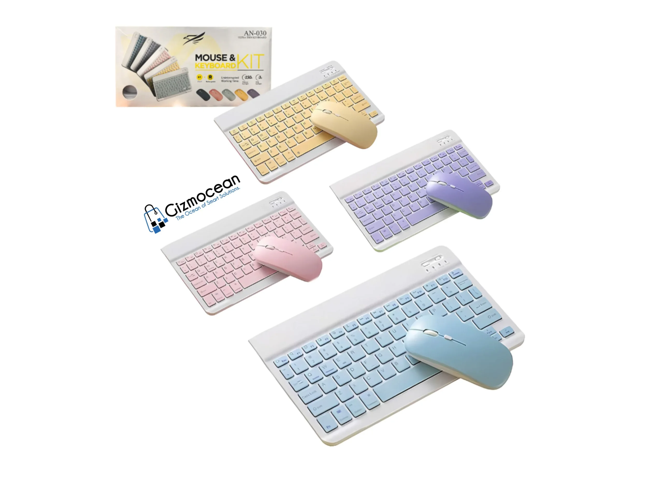 Bluetooth Keyboard and Mouse Combo Rechargeable Portable Wireless Set – Buy Electronics Online in Rwanda - Image 2