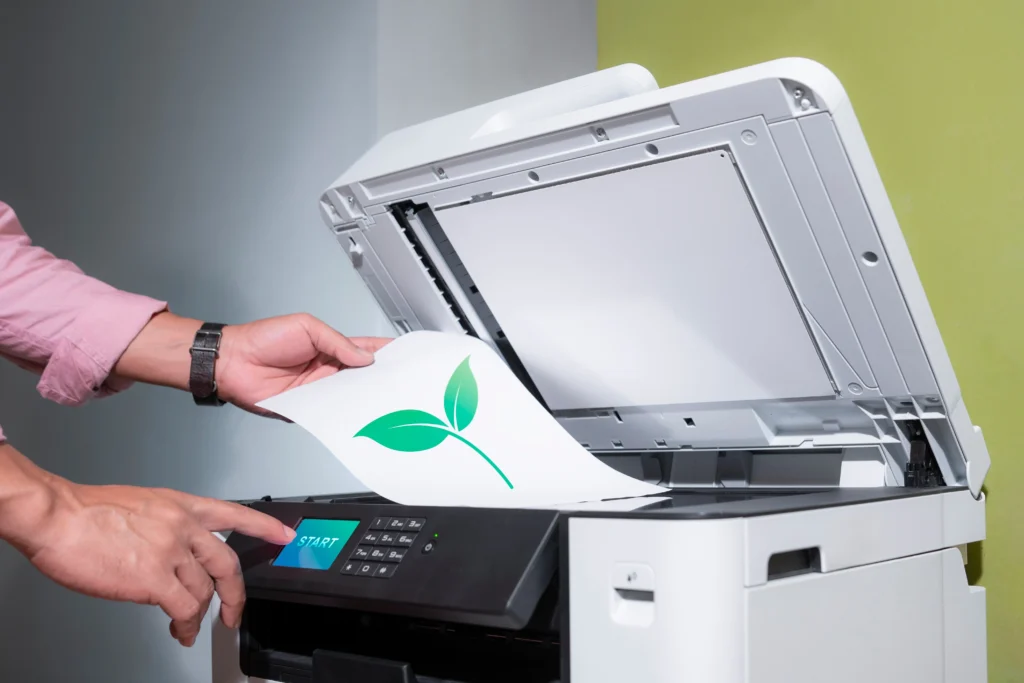 office laser printer printing documents